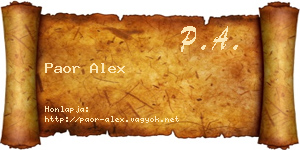 Paor Alex névjegykártya